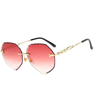 Aviator Fashion ladies sunglasses - exquisite women's men's cat eye sunglasses frameless sunglasses - D - CJ18RTX3OCI $32.26