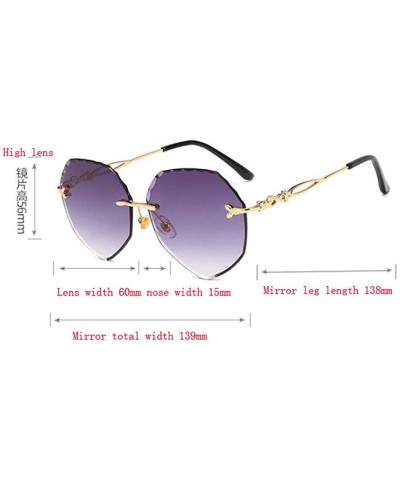 Aviator Fashion ladies sunglasses - exquisite women's men's cat eye sunglasses frameless sunglasses - D - CJ18RTX3OCI $32.26