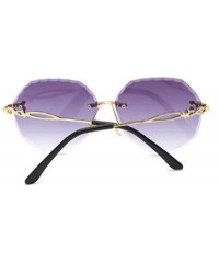 Aviator Fashion ladies sunglasses - exquisite women's men's cat eye sunglasses frameless sunglasses - D - CJ18RTX3OCI $32.26