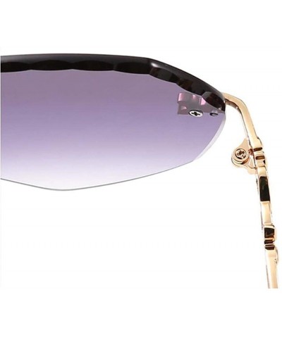 Aviator Fashion ladies sunglasses - exquisite women's men's cat eye sunglasses frameless sunglasses - D - CJ18RTX3OCI $32.26