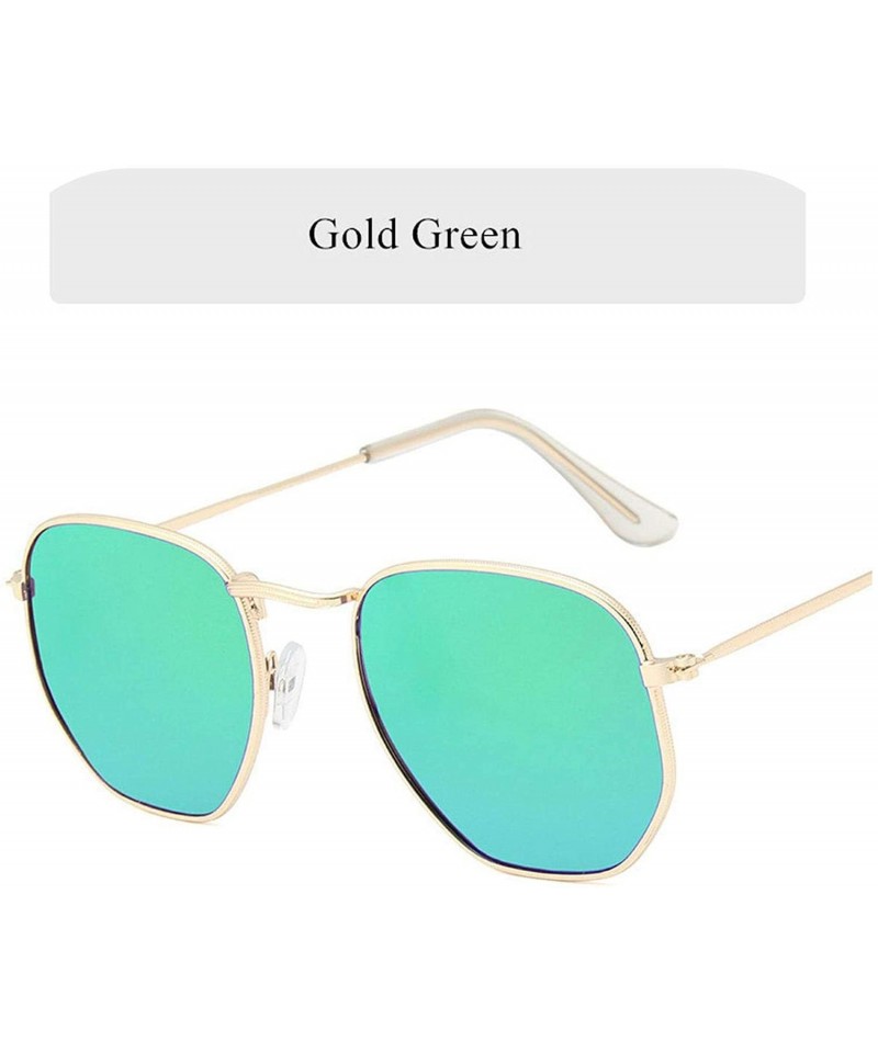 Semi-rimless Vintage Polygon Sunglasses Women Men Metal Frame Sun Glasses Ladies UV400 Luxury Polygonal Sunglass Male - CU198...