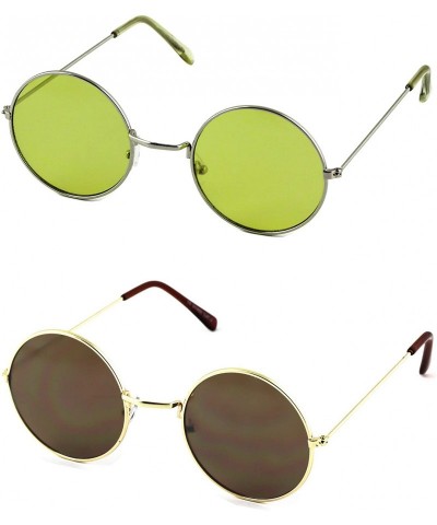 Goggle Retro Hipster Fashion Small Round Circle Metal Frame Ozzy Elton Color Tint John Lennon Style Sunglasses - CP18QEEL6SR ...