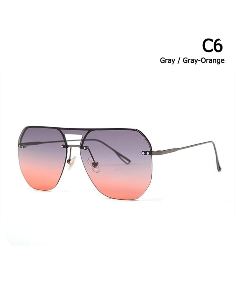 Fashion Modern Shield Style Rivets Sunglasses Cool Double Color Lens Design  Sun Glasses Oculos De Sol 058 - C6 - CA197Y6ISHQ