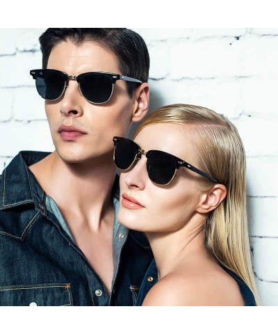 Semi-rimless Polarised Sunglasses Mens Womens Ultralight Semi-Rimless Frame UV 400 Driving Sunglasses Outdoor Travel Gift Box...