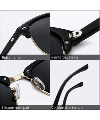 Semi-rimless Polarised Sunglasses Mens Womens Ultralight Semi-Rimless Frame UV 400 Driving Sunglasses Outdoor Travel Gift Box...