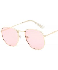 Semi-rimless Vintage Polygon Sunglasses Women Men Metal Frame Sun Glasses Ladies UV400 Luxury Polygonal Sunglass Male - CU198...