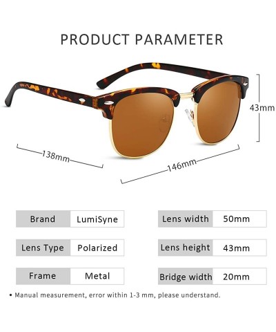 Semi-rimless Polarised Sunglasses Mens Womens Ultralight Semi-Rimless Frame UV 400 Driving Sunglasses Outdoor Travel Gift Box...