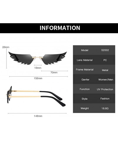 Rimless UV Protection Sunglasses for Women Men Rimless frame Cat-Eye Shaped Plastic Lens Metal Frame Sunglass - Black - C0190...