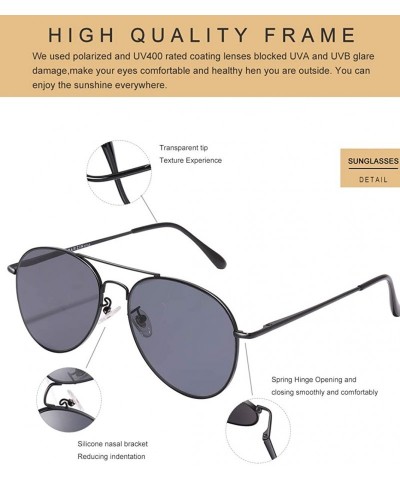 Oversized Polarized Sunglasses Women Arrow Oversized Cateyes - Classic Black - CA18Q2Y24XC $16.80