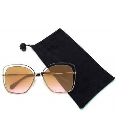 Oversized Oversize Double Wire Cat-Eye Sunglasses P4173 - Gold Light Ross - CX18RLOOEA4 $19.19