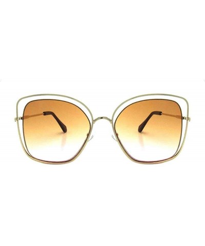 Oversized Oversize Double Wire Cat-Eye Sunglasses P4173 - Gold Light Ross - CX18RLOOEA4 $11.46