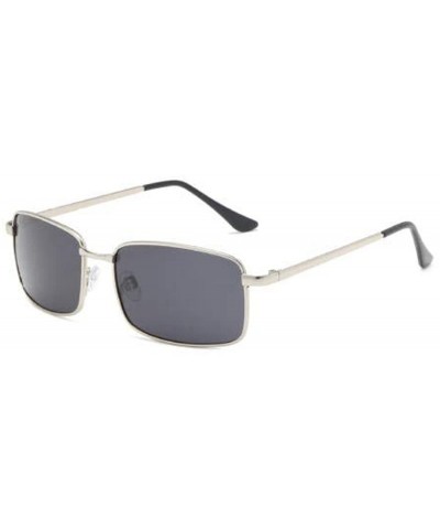 Oversized Men's sunglasses and sunglasses-Silver grey_Brown - C7190MKAHSA $54.72
