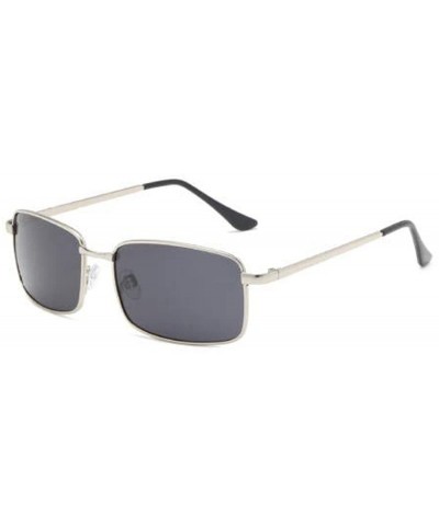 Oversized Men's sunglasses and sunglasses-Silver grey_Brown - C7190MKAHSA $27.71