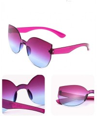 Cat Eye Sunglasses Siamese Frameless Transparent Vacation - CS198D4YUMH $14.51