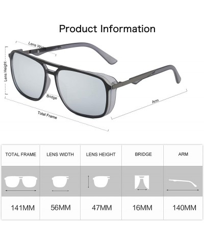 Rectangular Polarized Sunglasses for Men Women Ultra Light Vintage Retro Metal Frame UV400 VL9502 - CE18RQU30OD $14.67