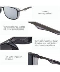 Rectangular Polarized Sunglasses for Men Women Ultra Light Vintage Retro Metal Frame UV400 VL9502 - CE18RQU30OD $14.67