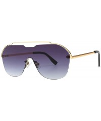 Rimless 2019 New Arrival Rimless Sunglasses Women Fashion One Piece Gradient Mirror Coating Shades UV400 - Gray - CF18NGEO5UG...
