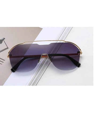 Rimless 2019 New Arrival Rimless Sunglasses Women Fashion One Piece Gradient Mirror Coating Shades UV400 - Gray - CF18NGEO5UG...