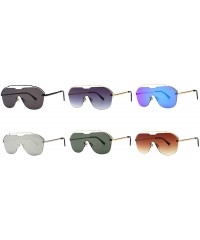 Rimless 2019 New Arrival Rimless Sunglasses Women Fashion One Piece Gradient Mirror Coating Shades UV400 - Gray - CF18NGEO5UG...