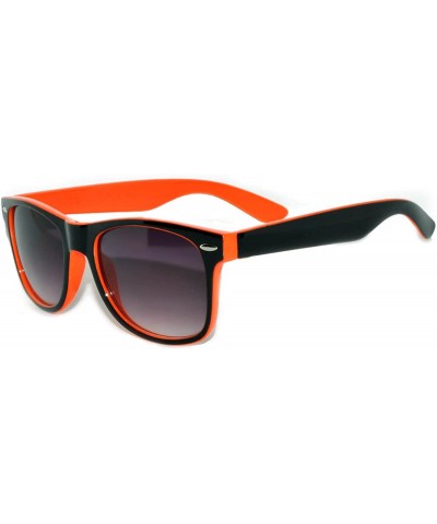 Wayfarer New Fashion Vintage Two - Tone colored frame Smoke Lens Sunglasses Retro 80's - Orange - CG11PFZEPAR $21.94