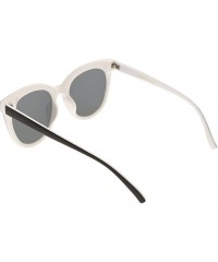 Oversized Oversize Neutral Color Flat Lens Cat Eye Sunglasses 60mm - Black White / Smoke - C7188HE02TQ $9.67