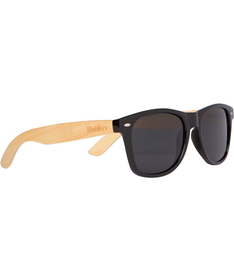 Round Wood Sunglasses with Polarized Lens in Bamboo Tube Packaging - Bamboo - CN18WNZTX7Q $39.07