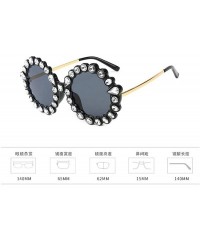 Round Oversize Sunglasses Fashion Crystal Glasses - Yellow - CJ18QELGM3K $13.78