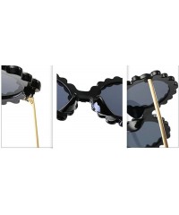 Round Oversize Sunglasses Fashion Crystal Glasses - Yellow - CJ18QELGM3K $13.78