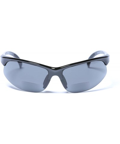 Wrap The Wind Breaker" Sport Wrap Polarized Bifocal Sunglasses for Men and Women - Black - CA18CXCEG0S $17.79