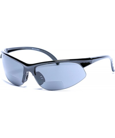 Wrap The Wind Breaker" Sport Wrap Polarized Bifocal Sunglasses for Men and Women - Black - CA18CXCEG0S $17.79