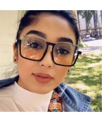 Square Women Half Frame Sunglasses Square Sun Glasses For Female Trending Styles Glasses Eyewear - White Tea - CZ1906CI59X $1...