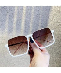 Square Women Half Frame Sunglasses Square Sun Glasses For Female Trending Styles Glasses Eyewear - White Tea - CZ1906CI59X $1...