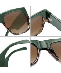 Wrap Flat Top Square Sunglasses for Women Fashion Shades with UV Protection WS97278 - Green+leopard - CE196QOR8NZ $8.21