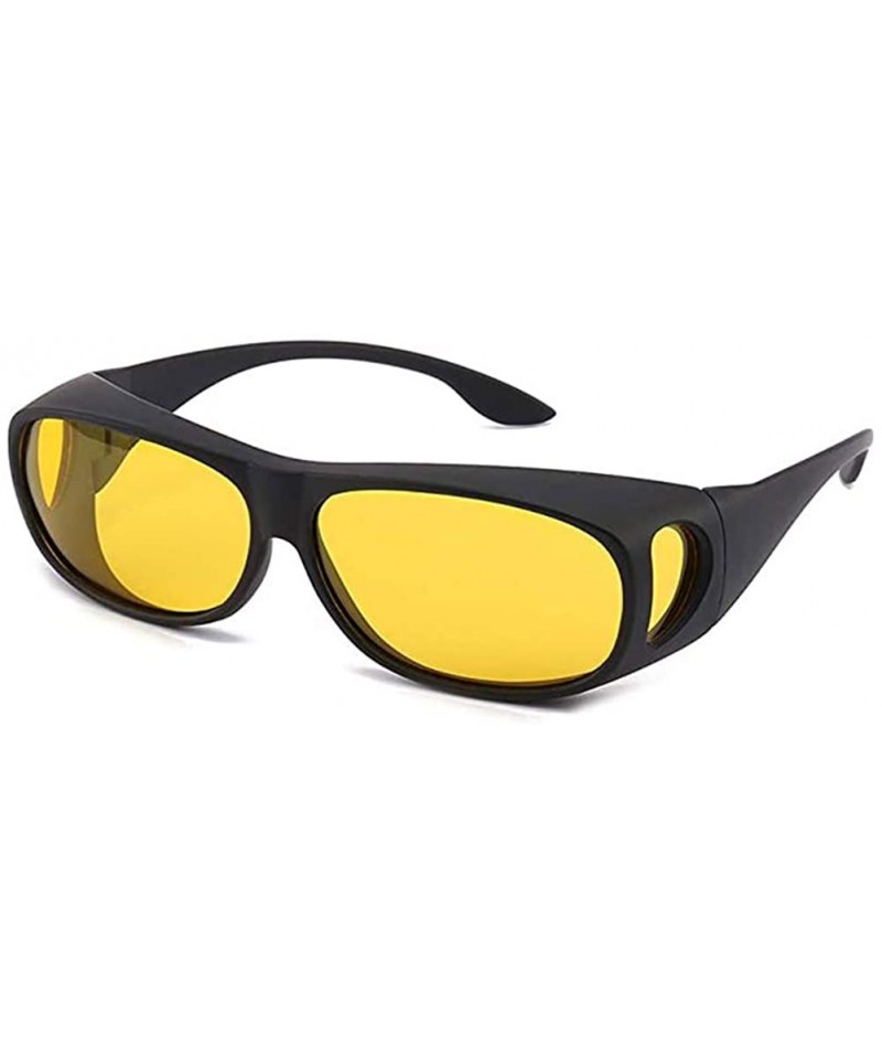 Round Anti Glare Night Vision Glasses HD Polarized Tint Fit Over Wrap Around Prescription Eyewear - C6199MSH6LZ $17.14