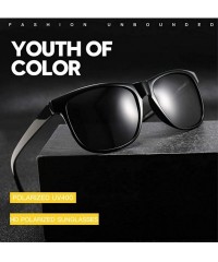 Square Sports Fashion TR90 Sunglasses Men's Polarizer Outdoor Driving Driving Tide Sunglasses - Sand Black Grey C1 - C31905T9...