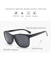 Square Sports Fashion TR90 Sunglasses Men's Polarizer Outdoor Driving Driving Tide Sunglasses - Sand Black Grey C1 - C31905T9...