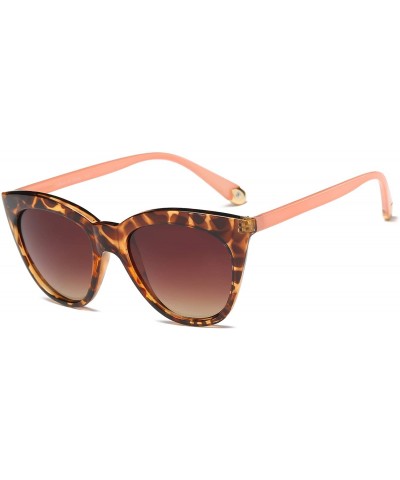 Round Women Retro Vintage High Round High Pointed Cat Eye Fashion Sunglasses - Tortoise - CZ18WU8ZKUQ $24.30