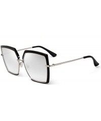 Square Ladies Sunglasses Cat Eyes Personality Big Brand Sunglasses Square Sunglasses - CK18XCY44MG $39.80