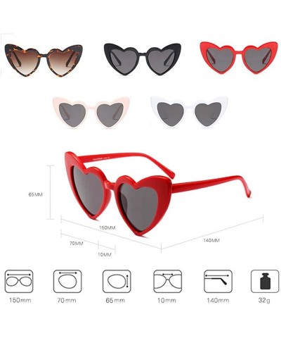 Cat Eye Women Goggle Heart Sunglasses Vintage Cat Eye Mod Style Retro Eyewear - C3 - CI18CG06H9O $14.72