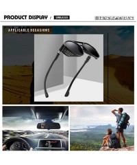 Round Steampunk Retro Round Sunglasses - UV400 Glasses for Men and Women - Black+flat Light - C618UDY489O $9.57