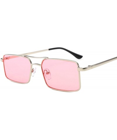 Oval Classic Retro Designer Style Rectangle Sunglasses for Women Metal PC UV 400 Protection Sunglasses - Pink - C118SAS09C2 $...