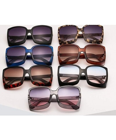 Oversized Oversize Leopard Print Square Sunglasses For Women Vintage Retro Sun Galsses Men Luxury Brand - C6 - CM197ZS85HL $8.71