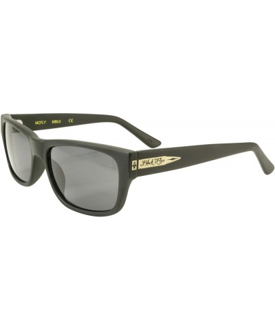 Rectangular McFly Sunglasses - Matte Black - Smoke lenses - CM11KH8TK99 $52.26