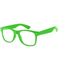 Oversized Classic Vintage 80's Style Sunglasses Colored plastic Frame for Mens or Womens - 1 Clear Lens Green Solid - CW11N81...