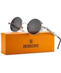 Goggle Vintage Round Steampunk Sunglasses for Women Men Retro Hippie Style Sun Glasses Circle Metal Frame - C519944QE7C $16.21