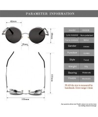 Goggle Vintage Round Steampunk Sunglasses for Women Men Retro Hippie Style Sun Glasses Circle Metal Frame - C519944QE7C $16.21