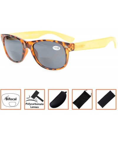 Round Small Size Bifocal Sunshine Sunglasses Include Case And Cleaning Cloth Readers - Grey - CP180ZUOCRM $8.16