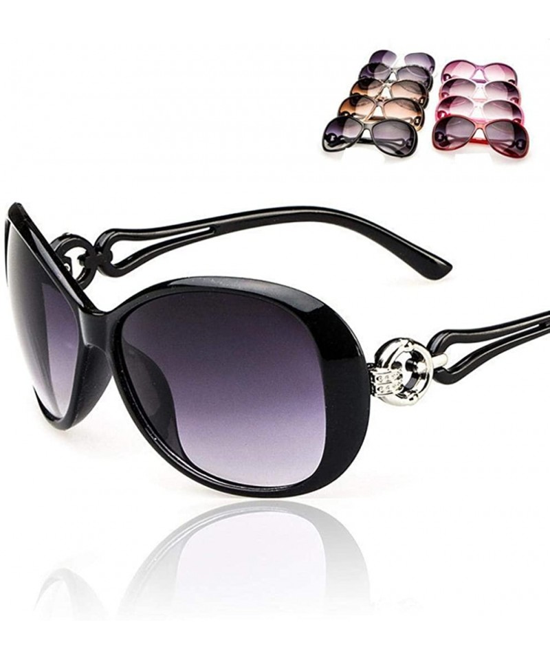Oval Women Fashion Oval Shape UV400 Framed Sunglasses Sunglasses - Black - CS197NL3M90 $10.75