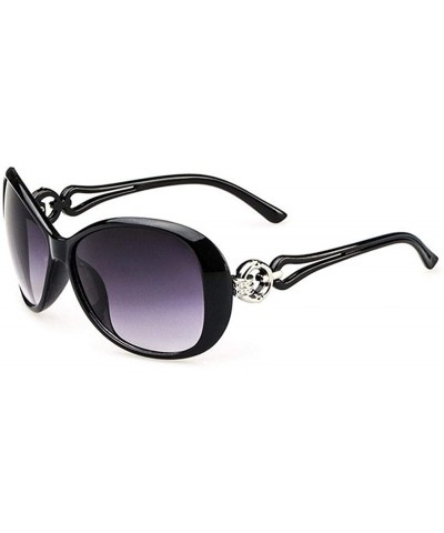 Oval Women Fashion Oval Shape UV400 Framed Sunglasses Sunglasses - Black - CS197NL3M90 $10.75