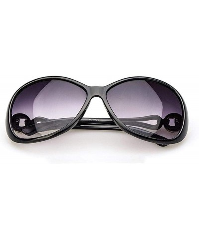 Oval Women Fashion Oval Shape UV400 Framed Sunglasses Sunglasses - Black - CS197NL3M90 $10.75